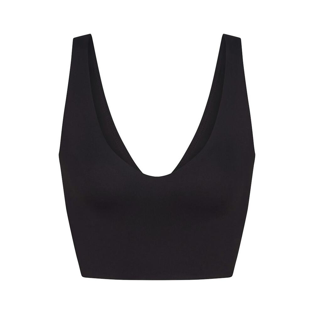 Nike X SKIMS Matte V Neck Longline Bra Women's 2X Obsidian Black Dri Fit